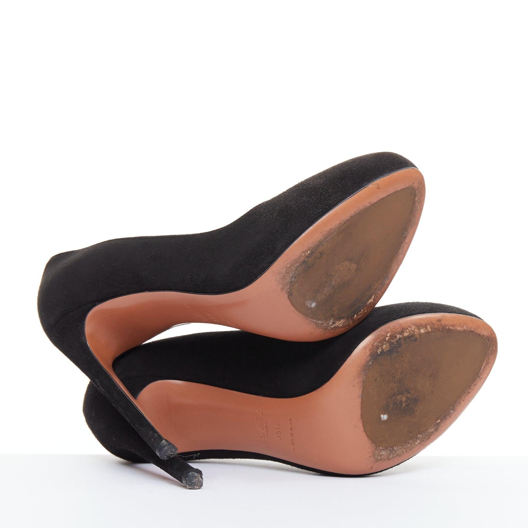 ALAIA escarpins à talon haut en cuir velours noir EU35.5 en vente 6