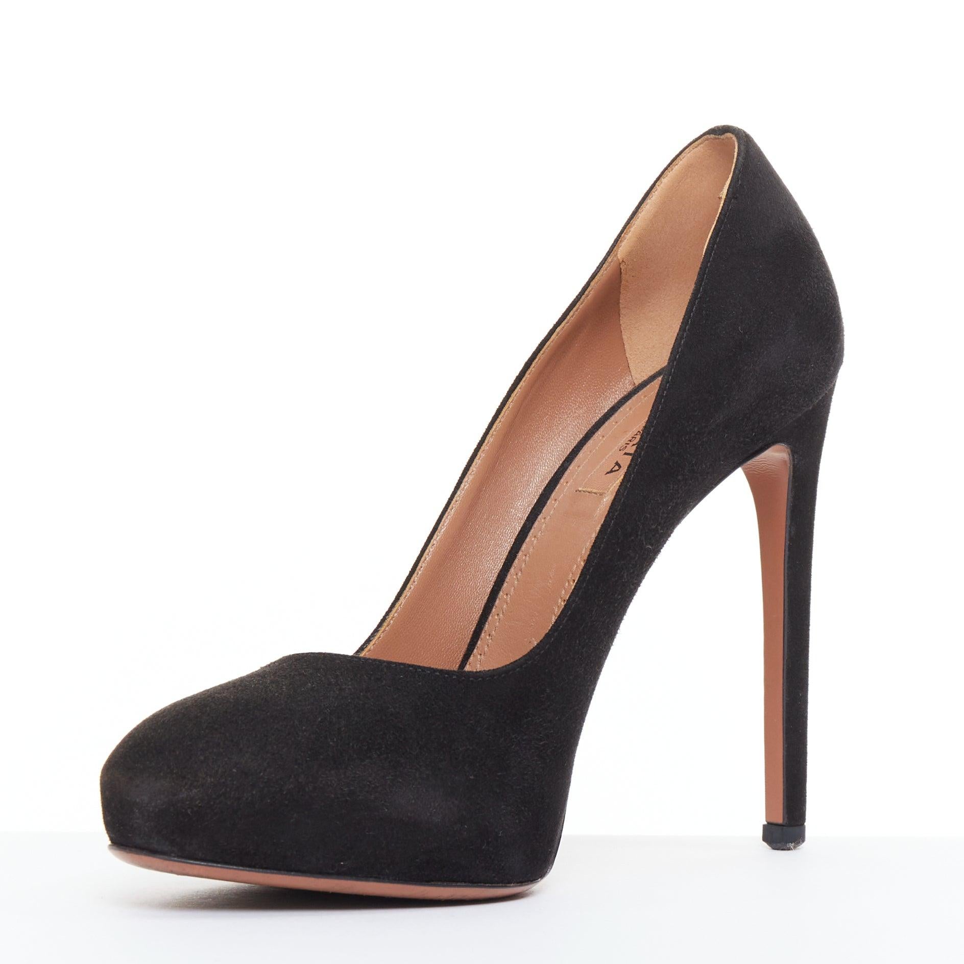 ALAIA escarpins à talon haut en cuir velours noir EU35.5 Bon état - En vente à Hong Kong, NT