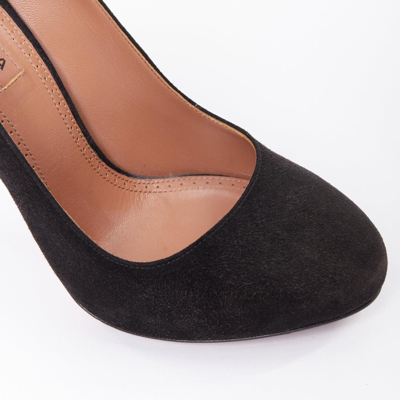 ALAIA escarpins à talon haut en cuir velours noir EU35.5 en vente 2