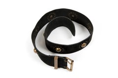 Alaia Black Suede Leather Large Belt