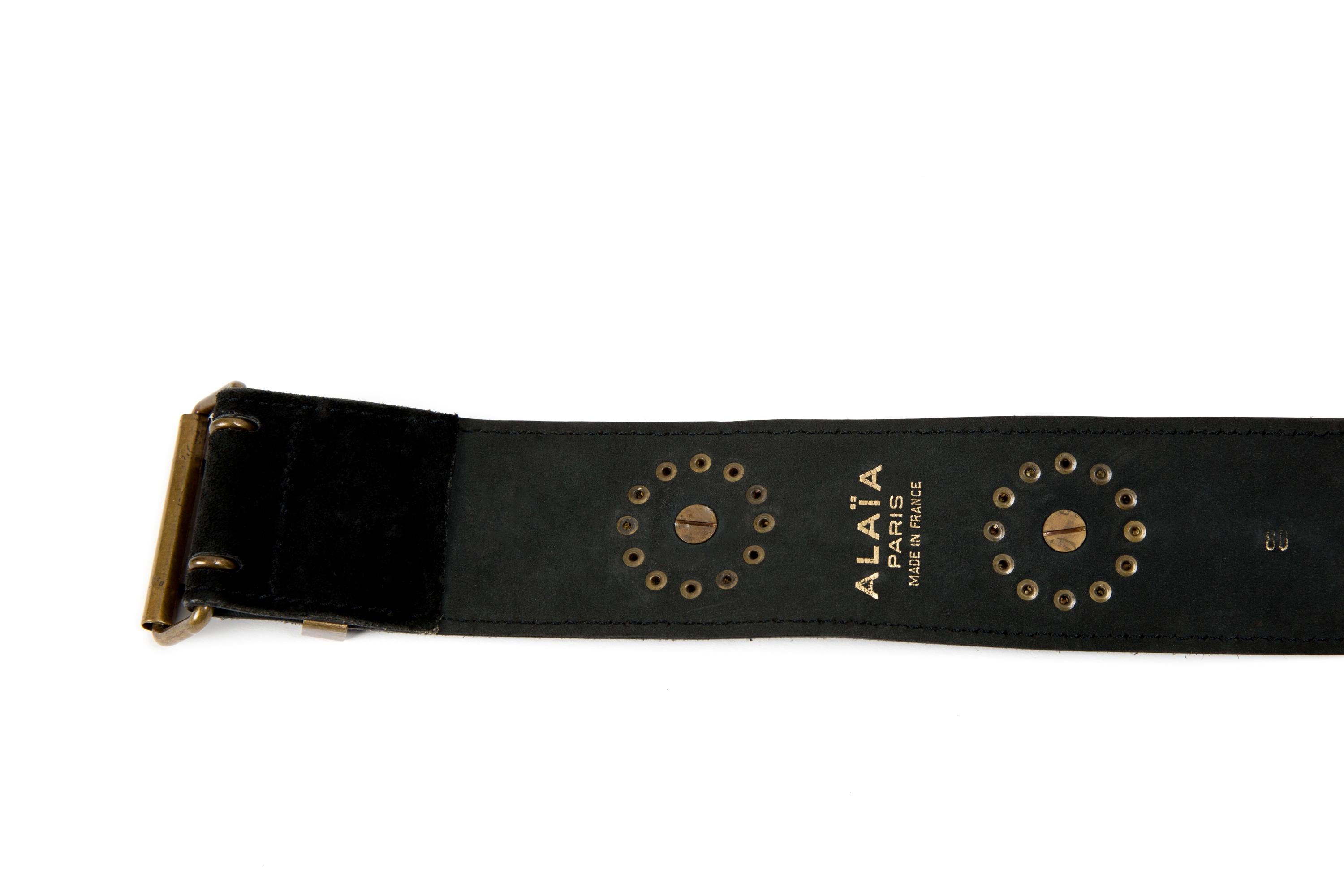 Women's Alaia Black Suede Leather Large Belt For Sale