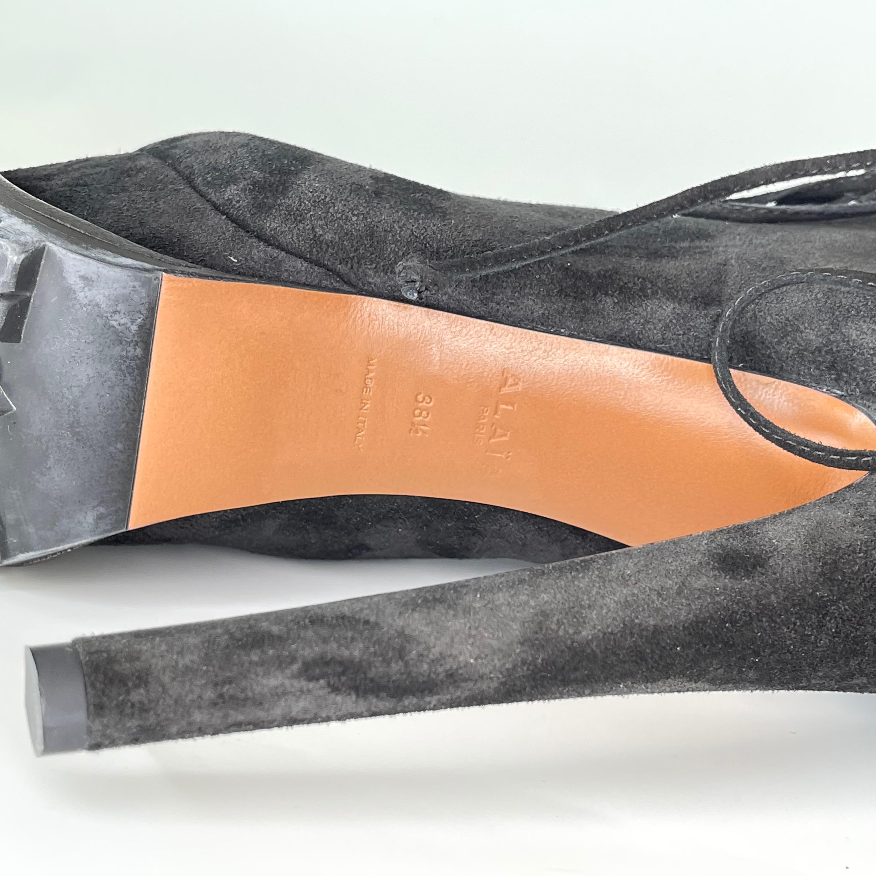 Alaia Stivali da trekking con piattaforma in camoscio nero (38.5 EU) Ariana Grande 1