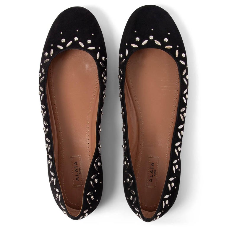 Alaia Women's Ballet Flat Black Suede 293217