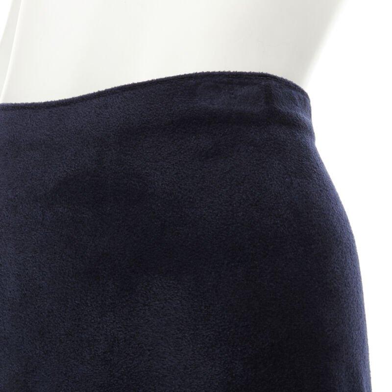 ALAIA black velour geometric cut out flared hem skirt FR38 M For Sale 2