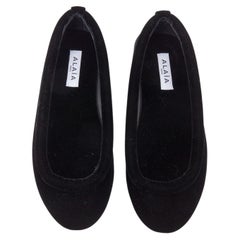 ALAIA black velvet padded 3D outline low vamp ballerina flats EU38