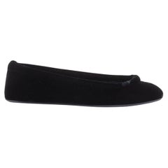 ALAIA black velvet padded 3D outline low vamp ballerina flats EU38