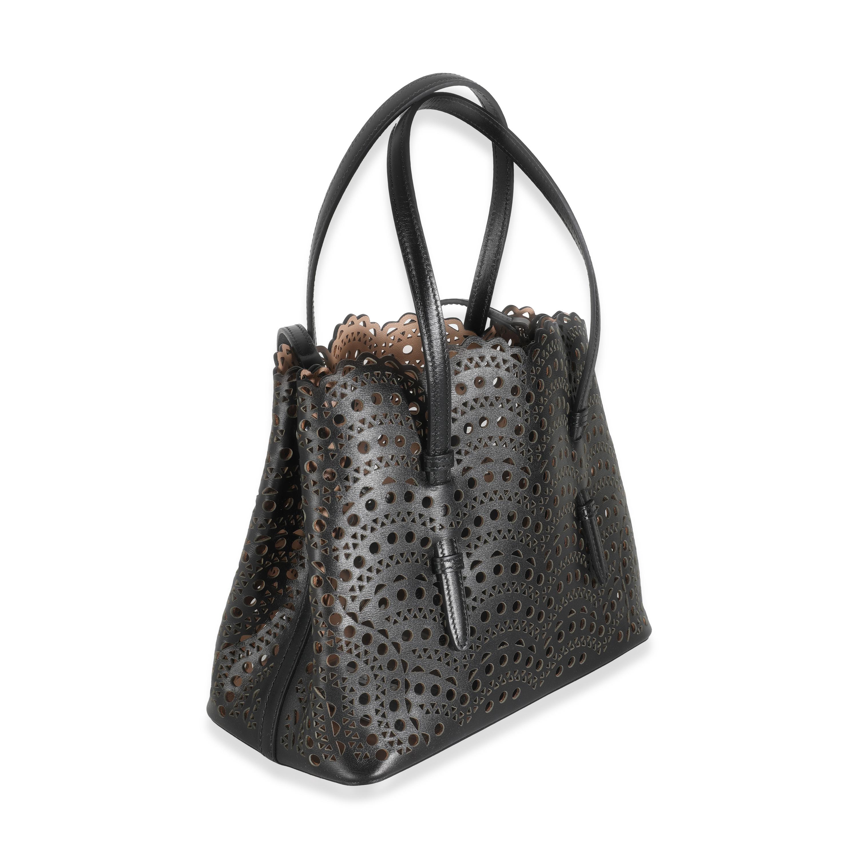 Alaia Noir Vienne Wave Cuir Mina 25 Excellent état - En vente à New York, NY