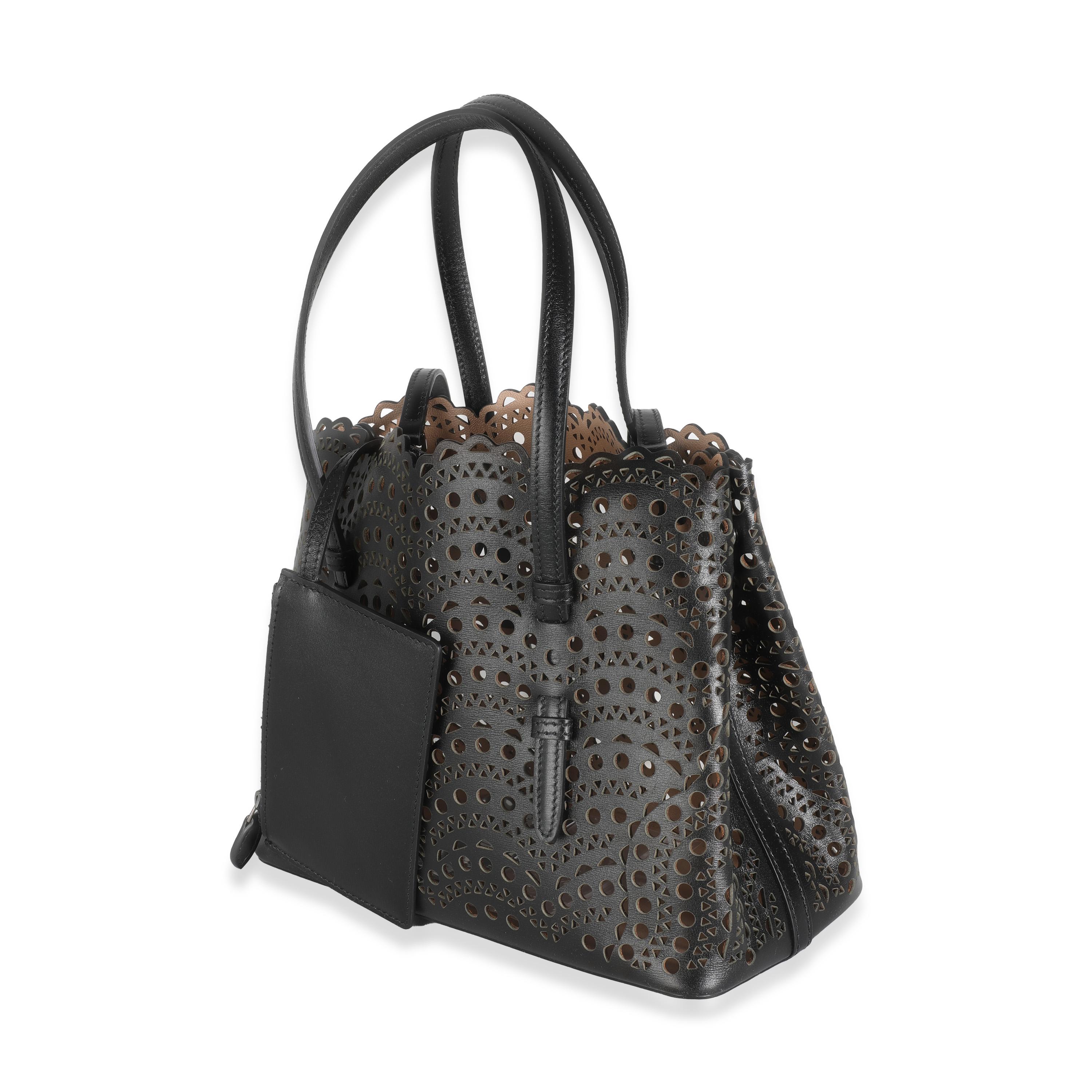 Alaia Noir Vienne Wave Cuir Mina 25 Unisexe en vente