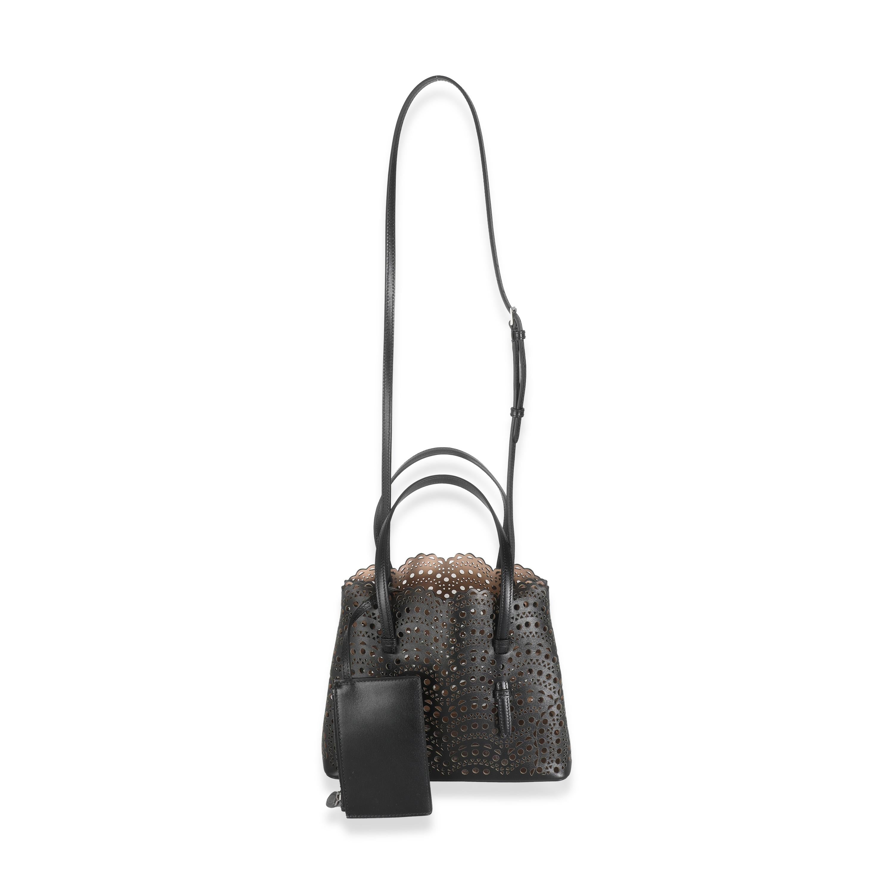 Alaia Noir Vienne Wave Cuir Mina 25 en vente 2