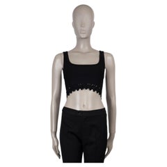 ALAIA black viscose 2018 CUT-OUT SLEEVELESS CROP TOP Shirt 38 S