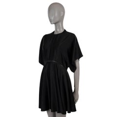 ALAIA black viscose blend CREPE WEAVE SHORT SKATER Dress 38 S