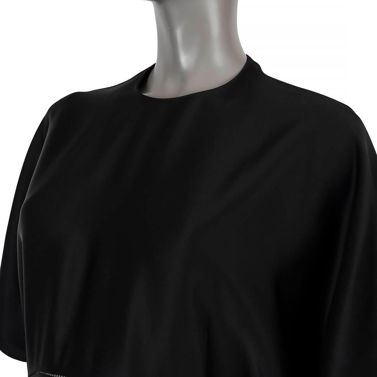 ALAIA black viscose blend CREPE WEAVE SHORT SKATER Dress 38 S For Sale 1