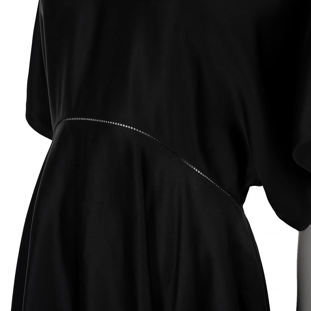 ALAIA black viscose blend CREPE WEAVE SHORT SKATER Dress 38 S For Sale 2