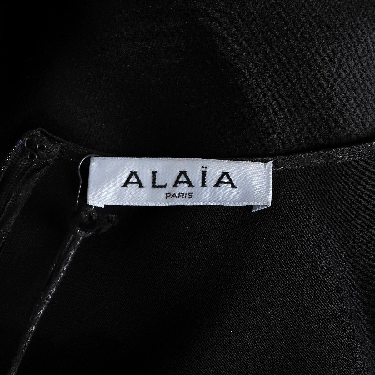 ALAIA black viscose blend CREPE WEAVE SHORT SKATER Dress 38 S For Sale 3