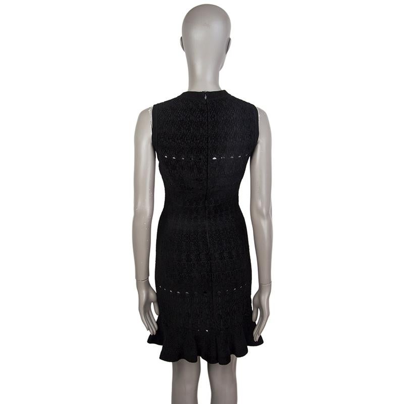 Black ALAIA black viscose blend PERFORATED FRENCH TERRY Sleeveless Dress 40