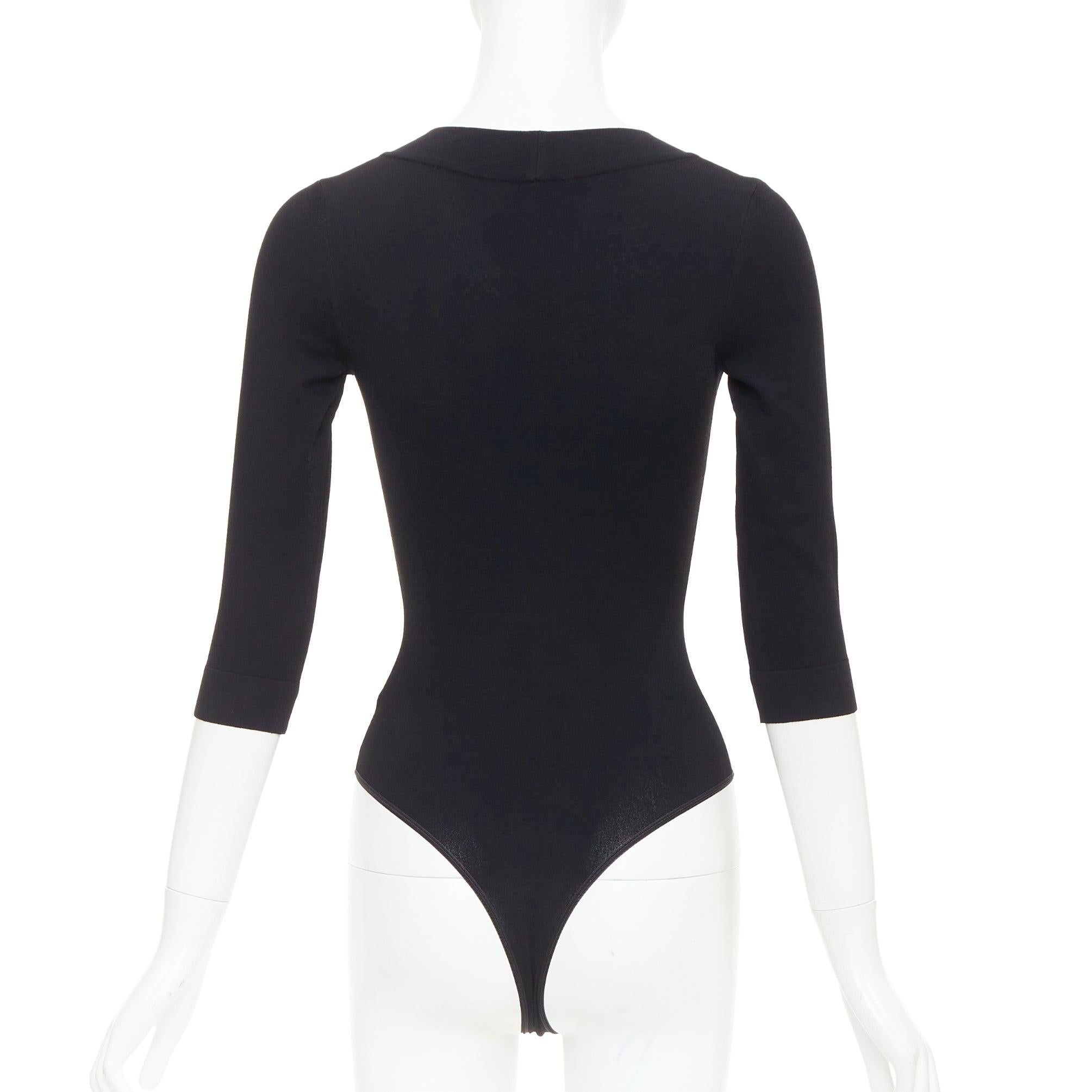 Donna S.I.V.A. nero in misto viscosa con scollo a V, t-shirt e body top FR36 S. in vendita
