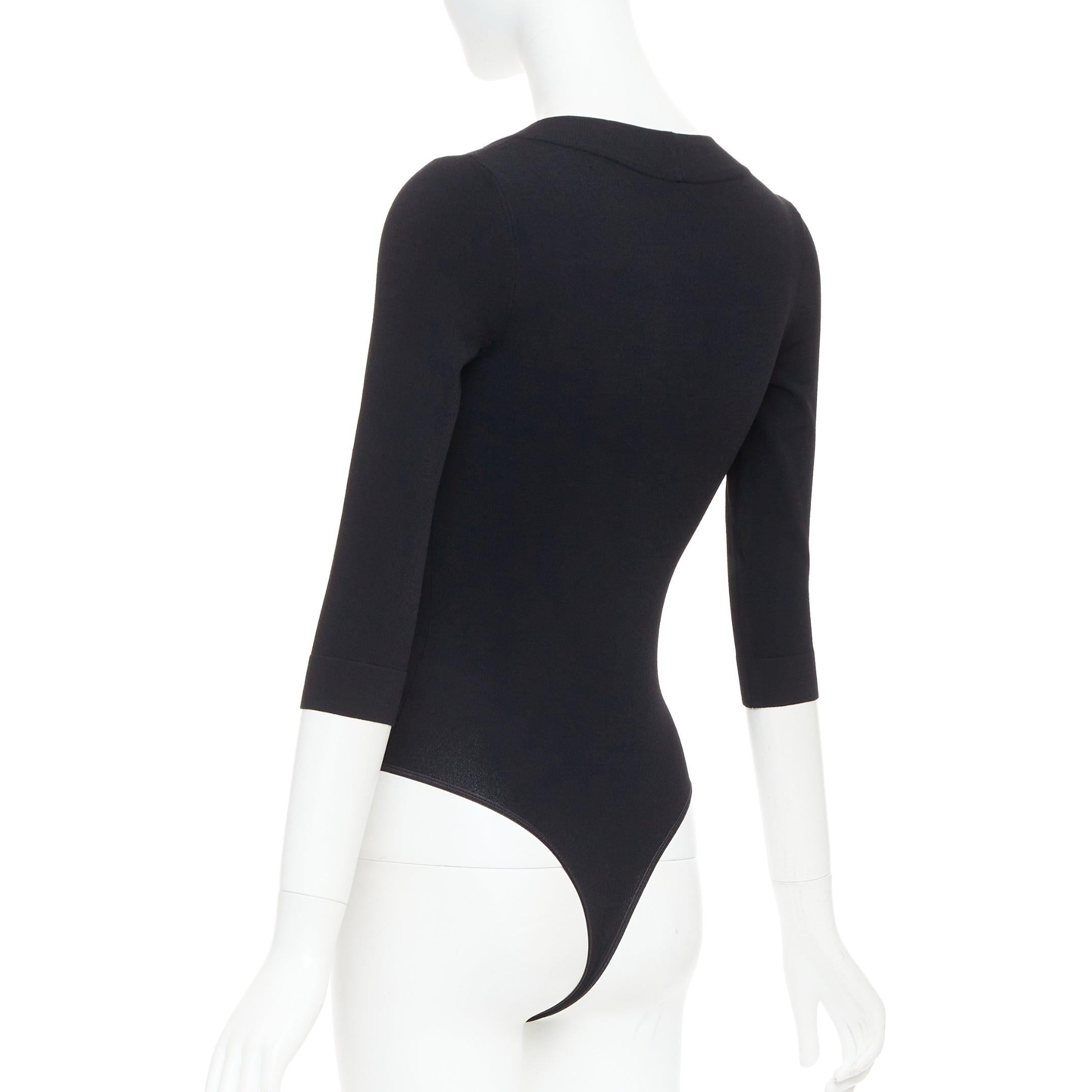 S.I.V.A. nero in misto viscosa con scollo a V, t-shirt e body top FR36 S. in vendita 1