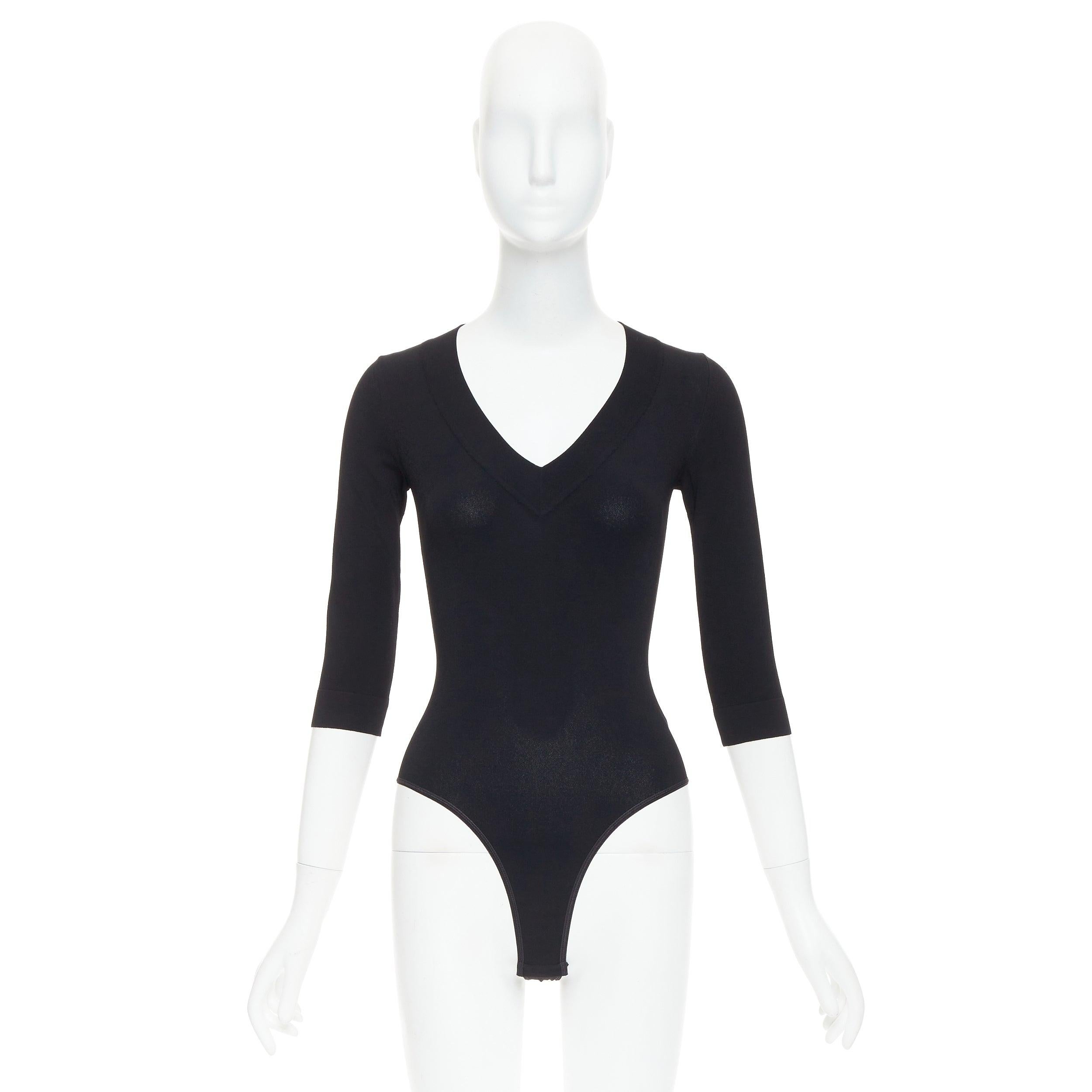 S.I.V.A. nero in misto viscosa con scollo a V, t-shirt e body top FR36 S. in vendita 4