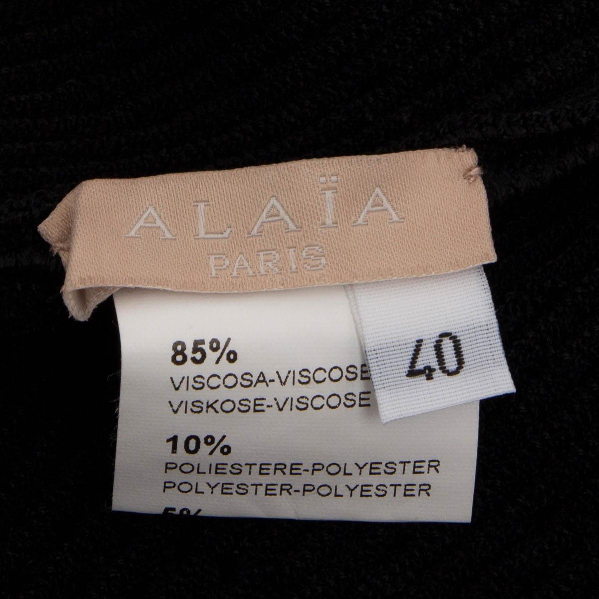 ALAIA black viscose POINTELLE SLEEVELESS KNIT Dress 40 M For Sale 2