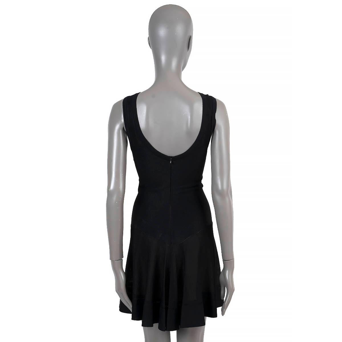 ALAIA black viscose SLEEVELESS JERSEY KNIT Dress 40 M In Excellent Condition For Sale In Zürich, CH