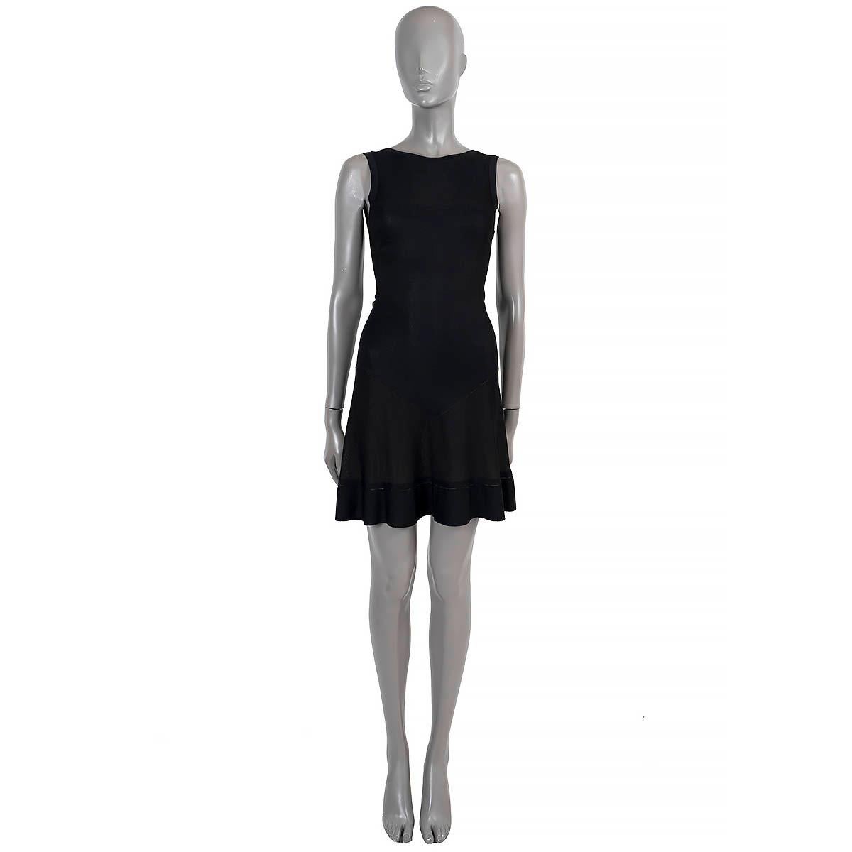 Women's ALAIA black viscose SLEEVELESS JERSEY KNIT Dress 40 M For Sale