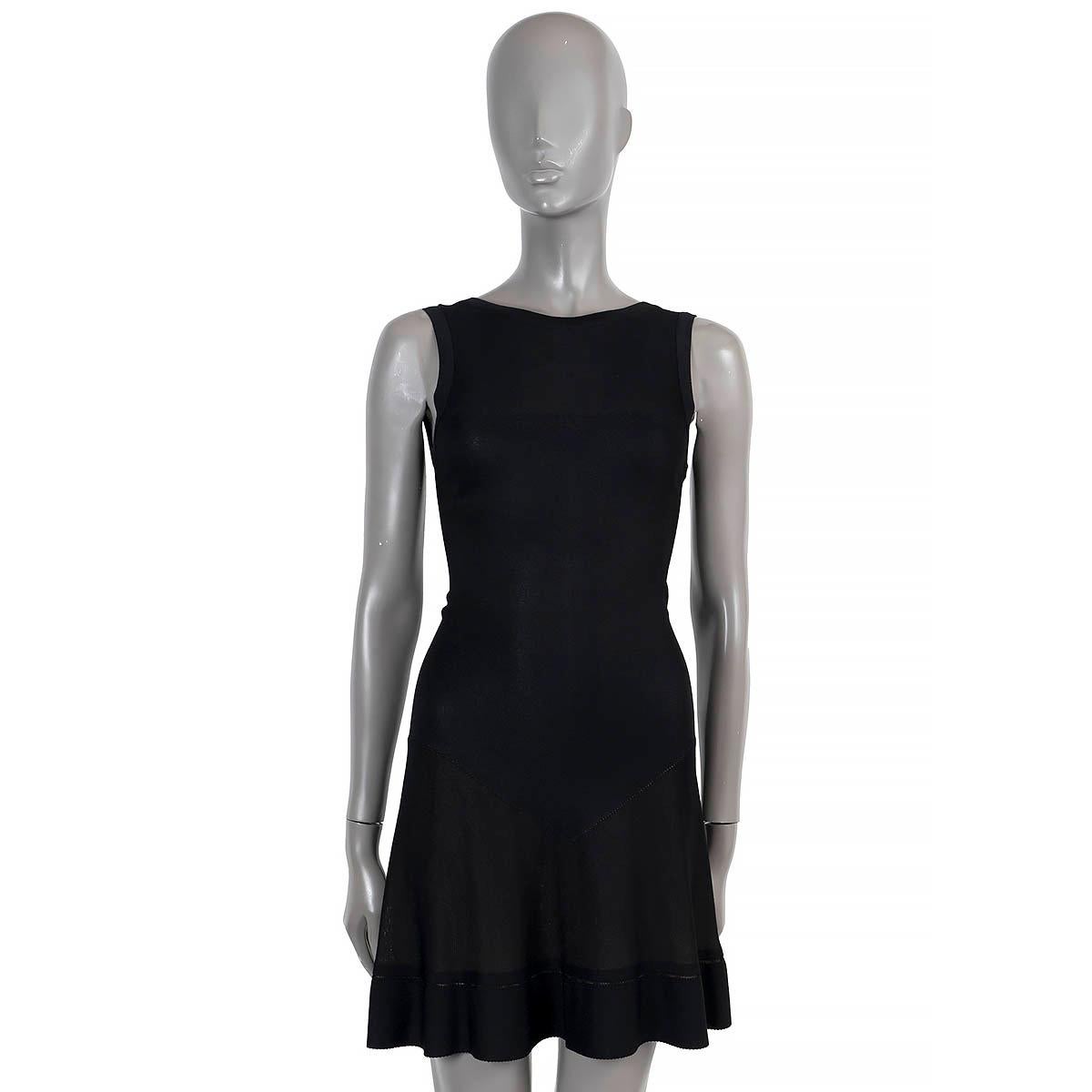 ALAIA black viscose SLEEVELESS JERSEY KNIT Dress 40 M For Sale