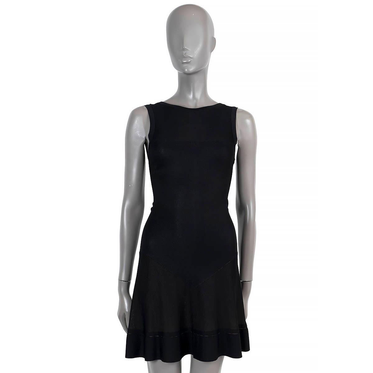 Robe Alaïa en maille jersey de viscose noire, 40 M
