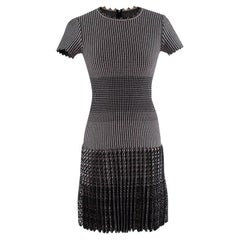 Alaia Black & White Intarsia Knit Skater Dress - US 4