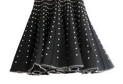 Alaia Black & White Knit Skater Dress