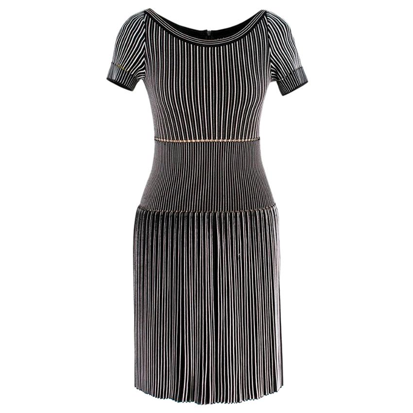 black knitted skater dress