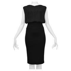 Alaia Black Wiggle Dress With Exposed Back And V Straps 1985