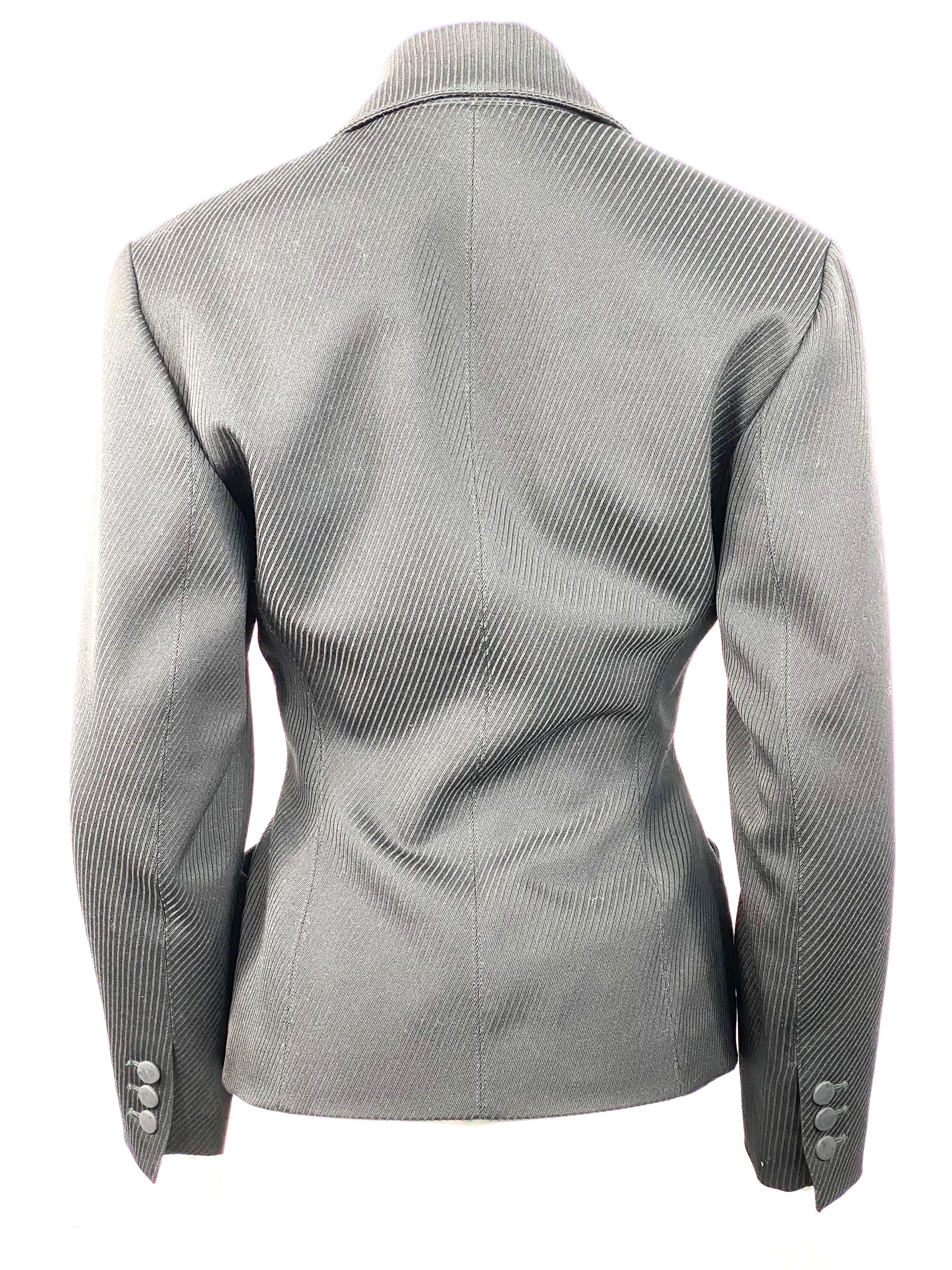 Women's or Men's Alaia Black Wool Blazer Jacket Size 38 For Sale