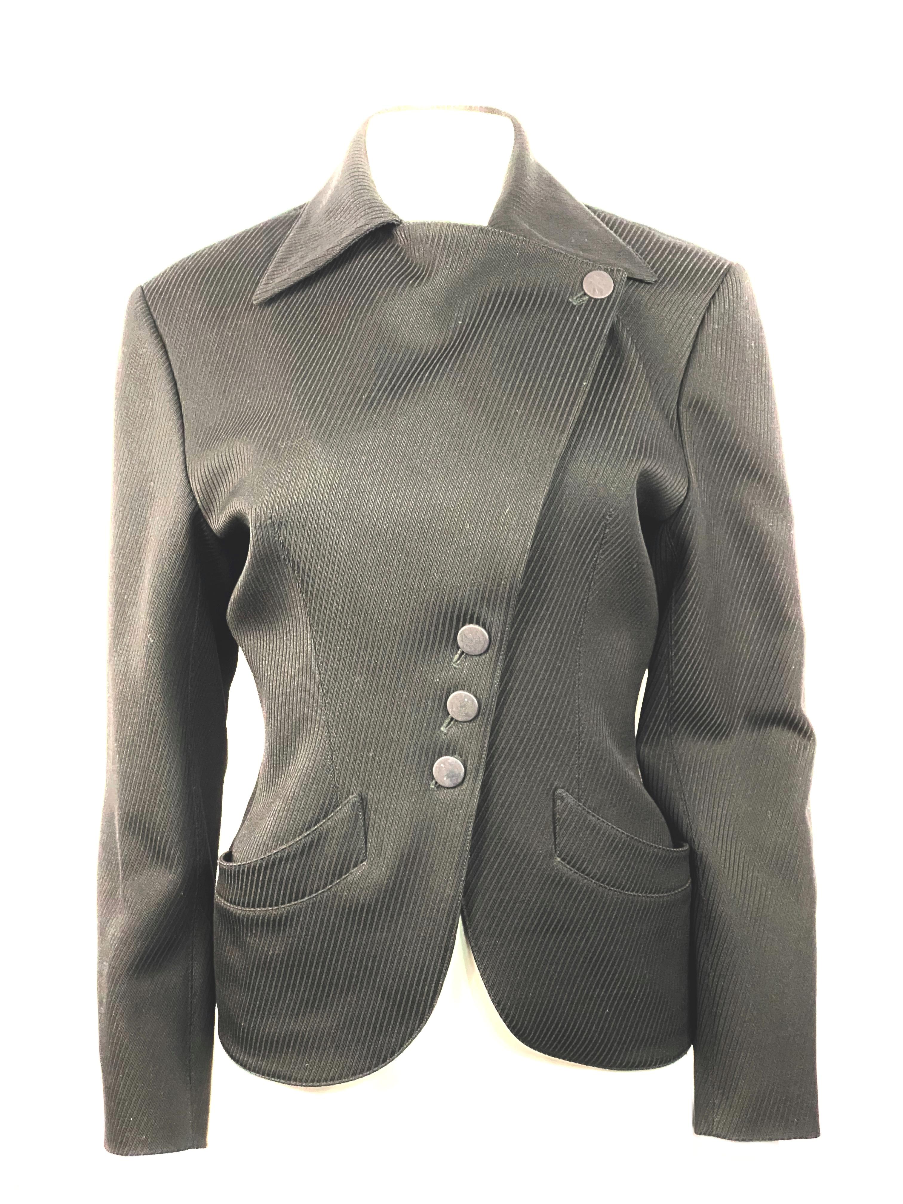 Alaia Black Wool Blazer Jacket Size 38 For Sale 3