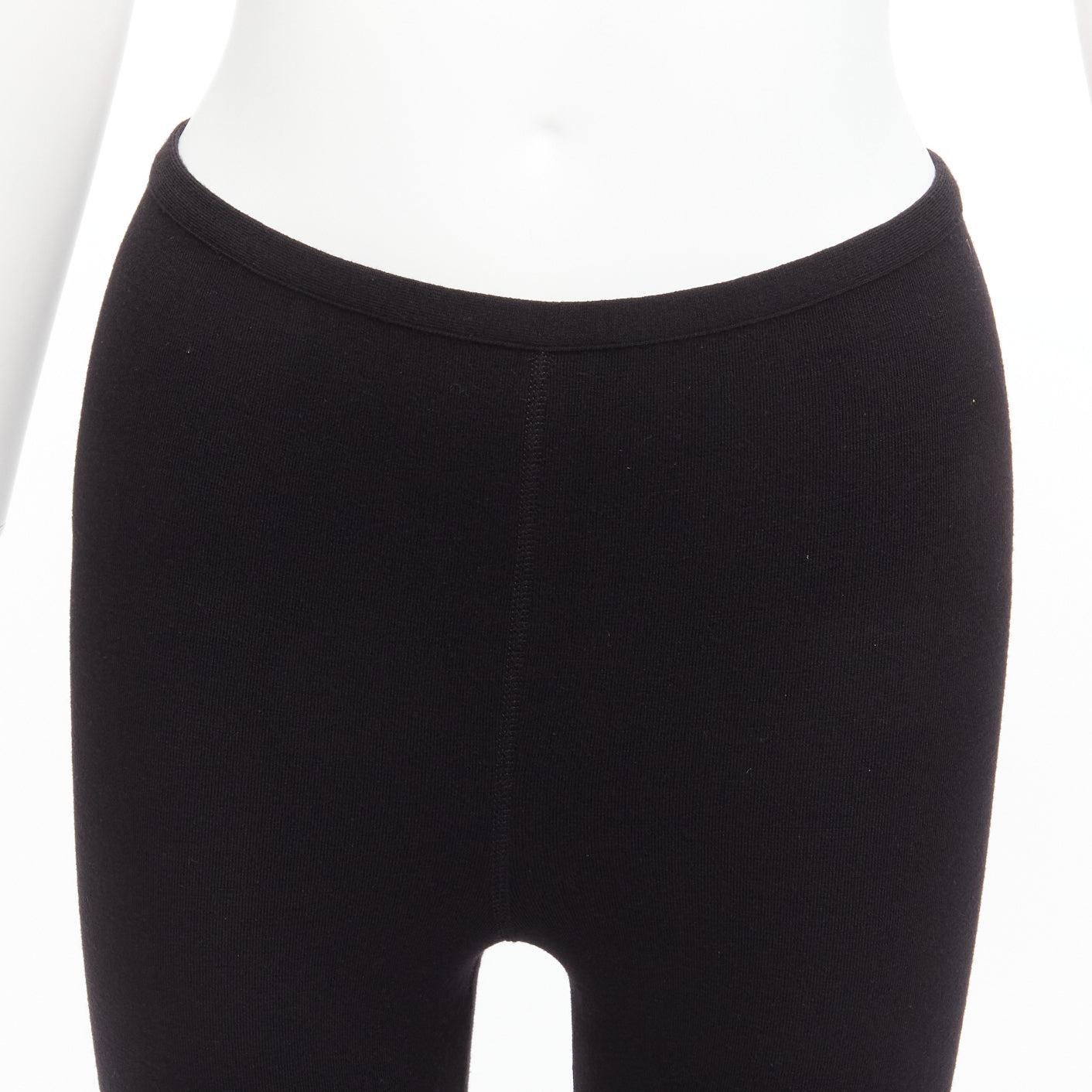 ALAIA black wool blend minimal classic soft skinny long legging FR38 M For Sale 1