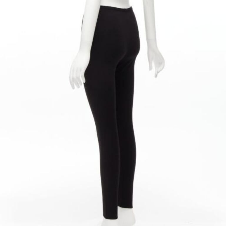 ALAIA black wool blend minimal classic soft skinny long legging FR38 M 1