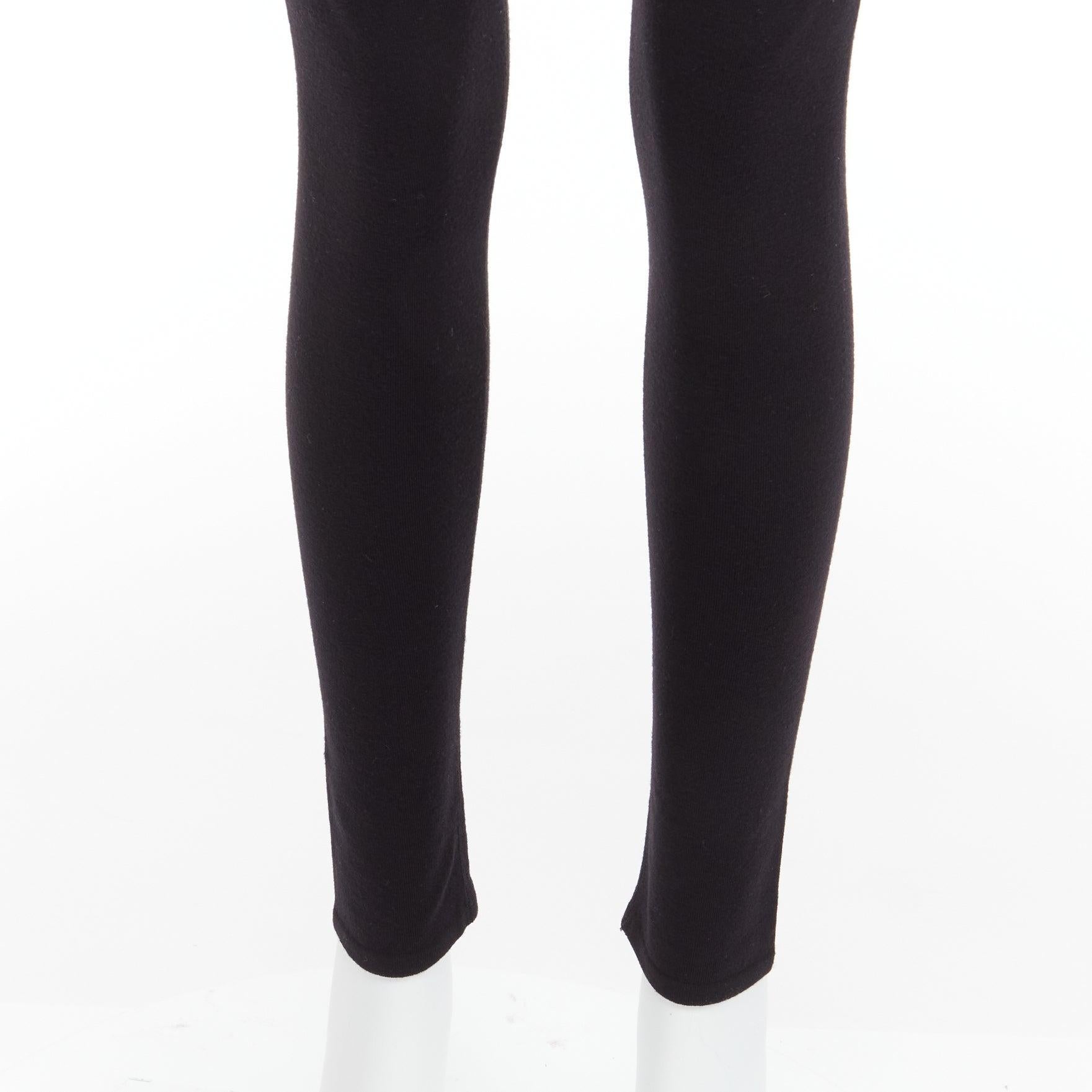 ALAIA black wool blend minimal classic soft skinny long legging FR38 M For Sale 2