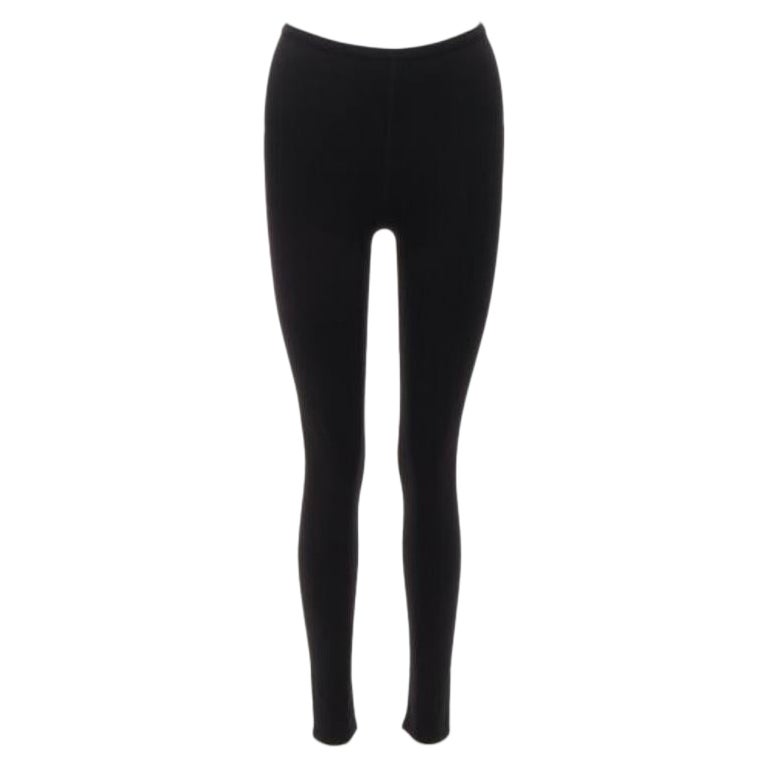 ALAIA black wool blend minimal classic soft skinny long legging FR38 M