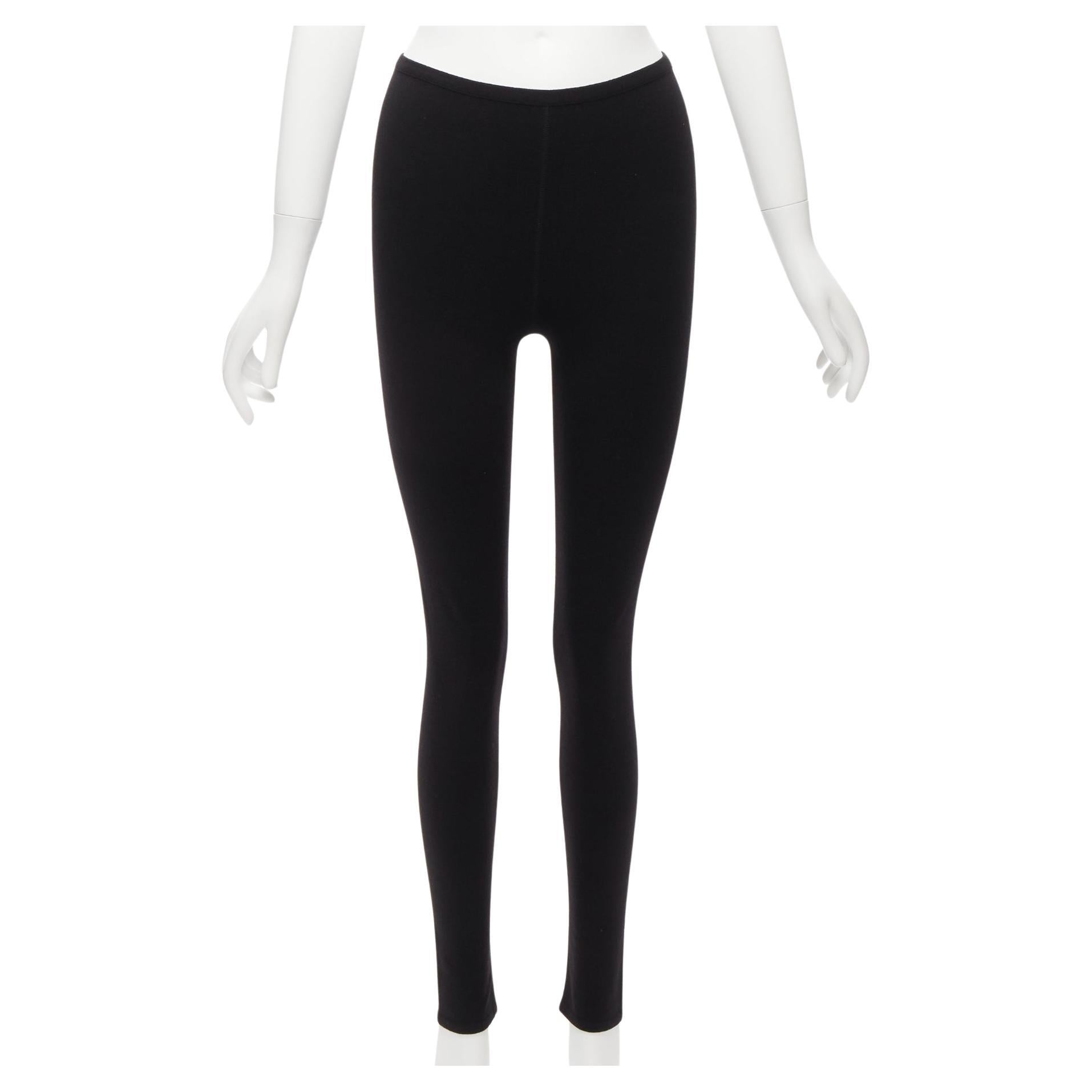 ALAIA black wool blend minimal classic soft skinny long legging FR38 M For Sale