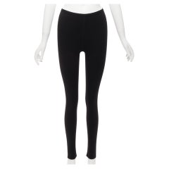 ALAIA noir laine mélangée minimal classic soft skinny long legging FR38 M