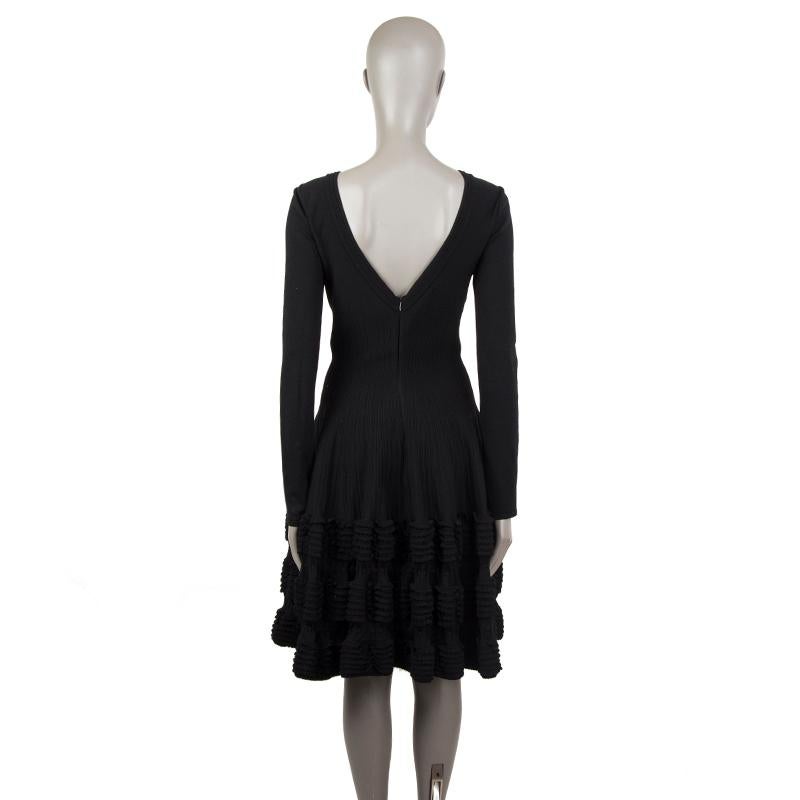black chiffon ruffle alaia gown