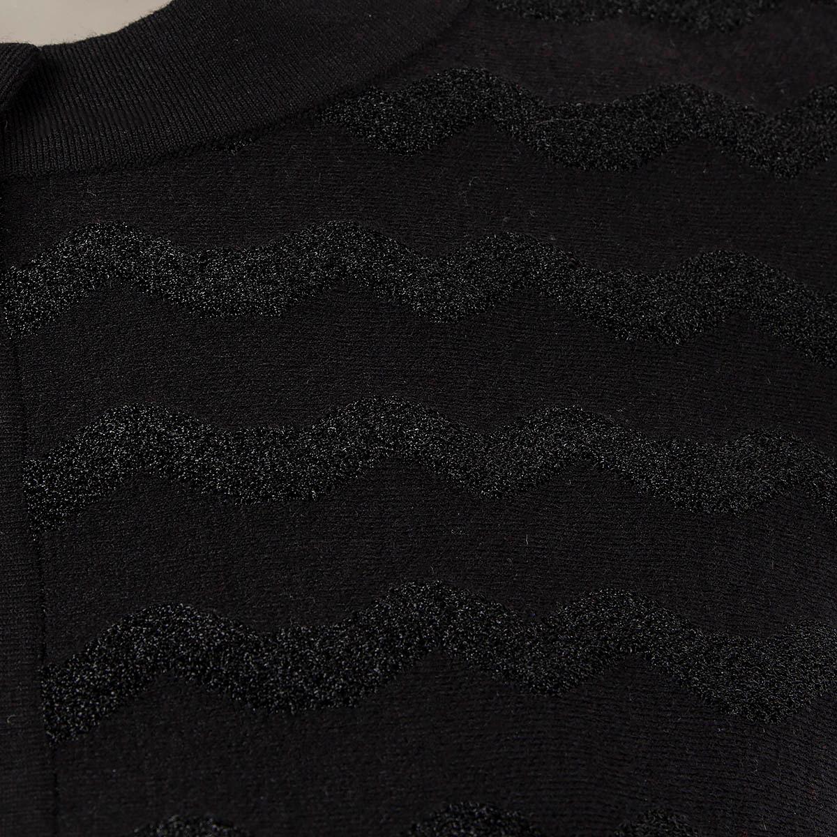 ALAIA black wool blend SCALLOPED BOLERO Cardigan Sweater 42 L For Sale 1