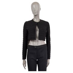 ALAIA SCALLOPED BOLERO Strickjacke aus schwarzer Wollmischung 42 L
