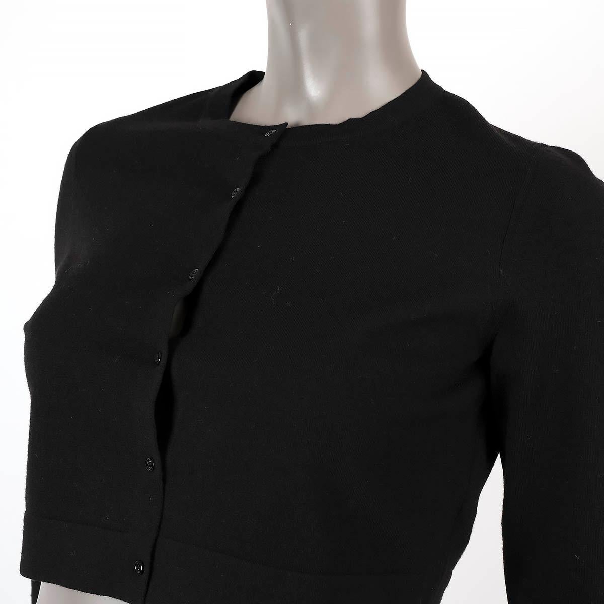 ALAIA black wool CROPPED Cardigan Sweater 40 M 1