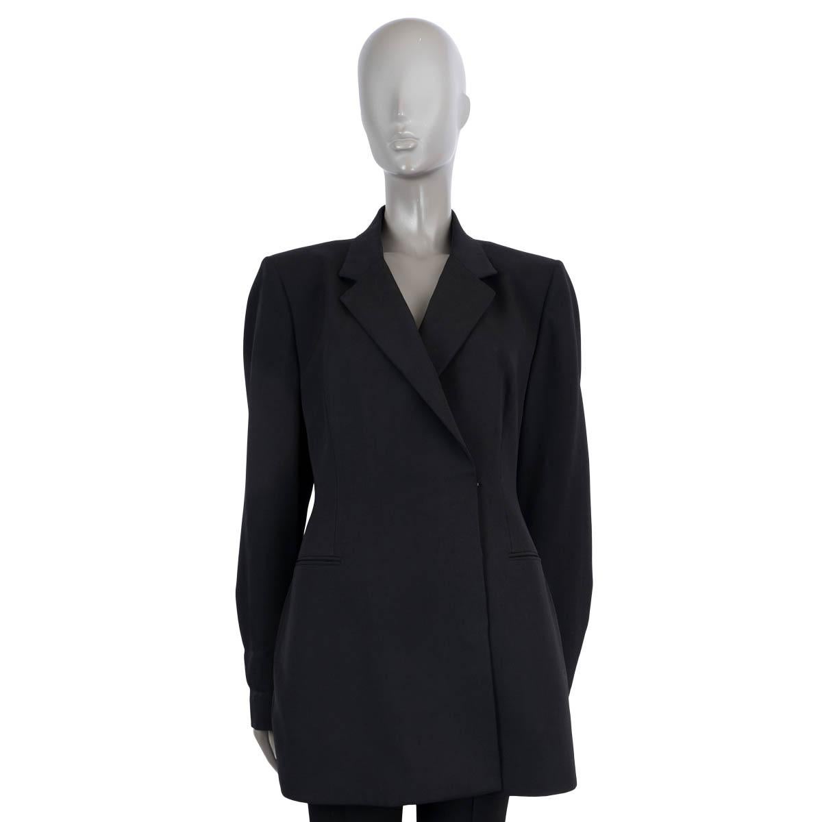 Black ALAIA black wool gaberdine A TAILORED Blazer Jacket 42 L For Sale