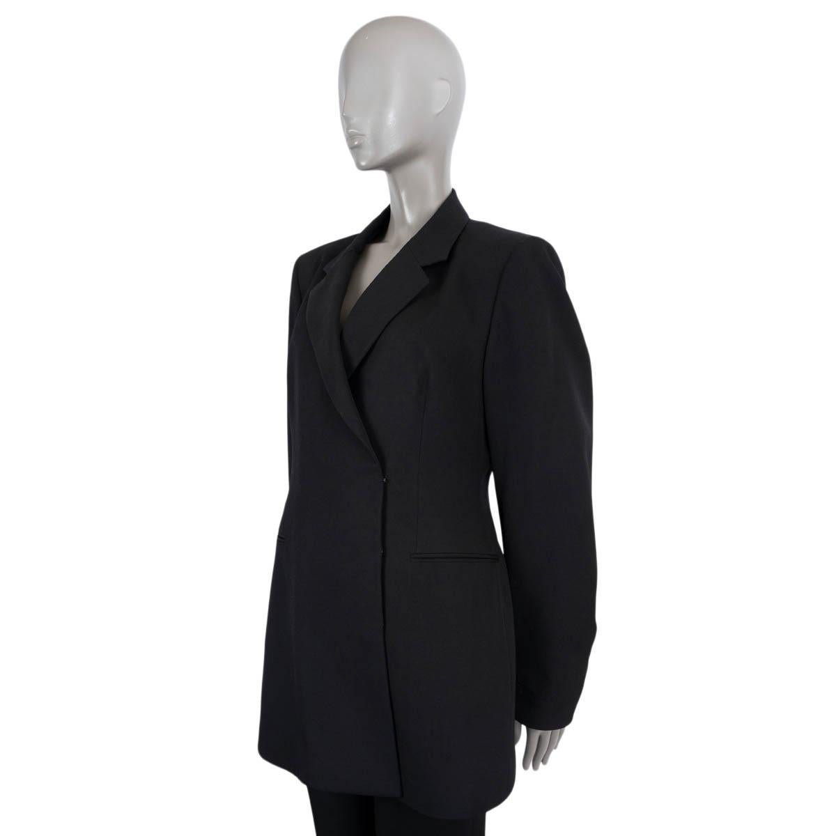 ALAIA black wool gaberdine A TAILORED Blazer Jacket 42 L In Excellent Condition For Sale In Zürich, CH