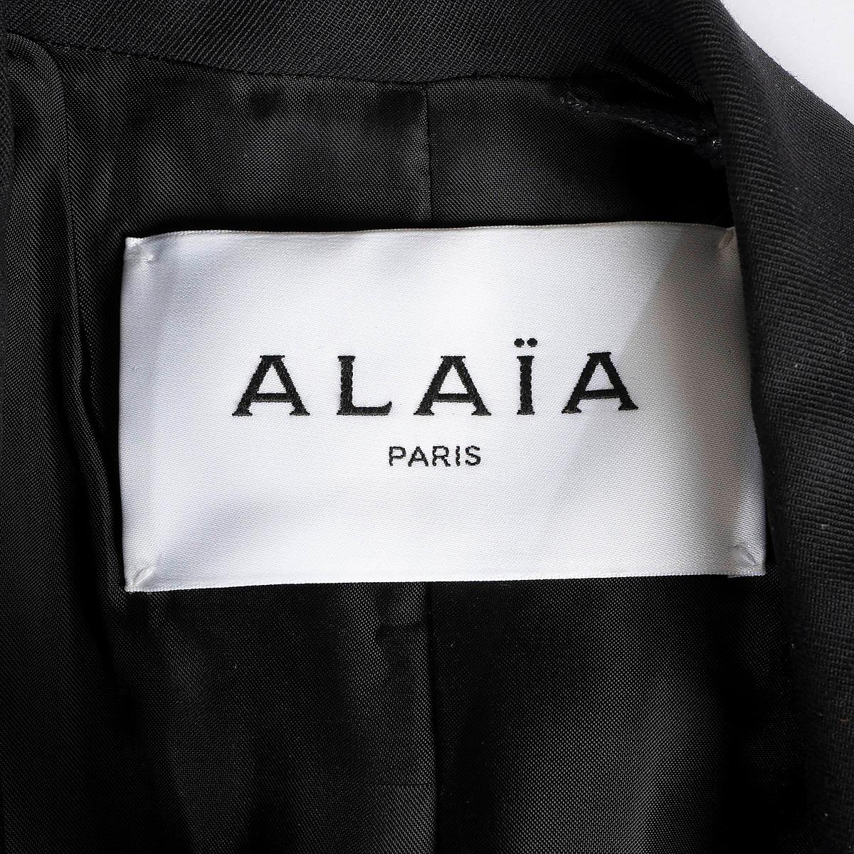 ALAIA Blazer A TAILORED en gabardine de laine noire 42 L en vente 3