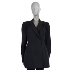 ALAIA black wool gaberdine A TAILORED Blazer Jacket 42 L