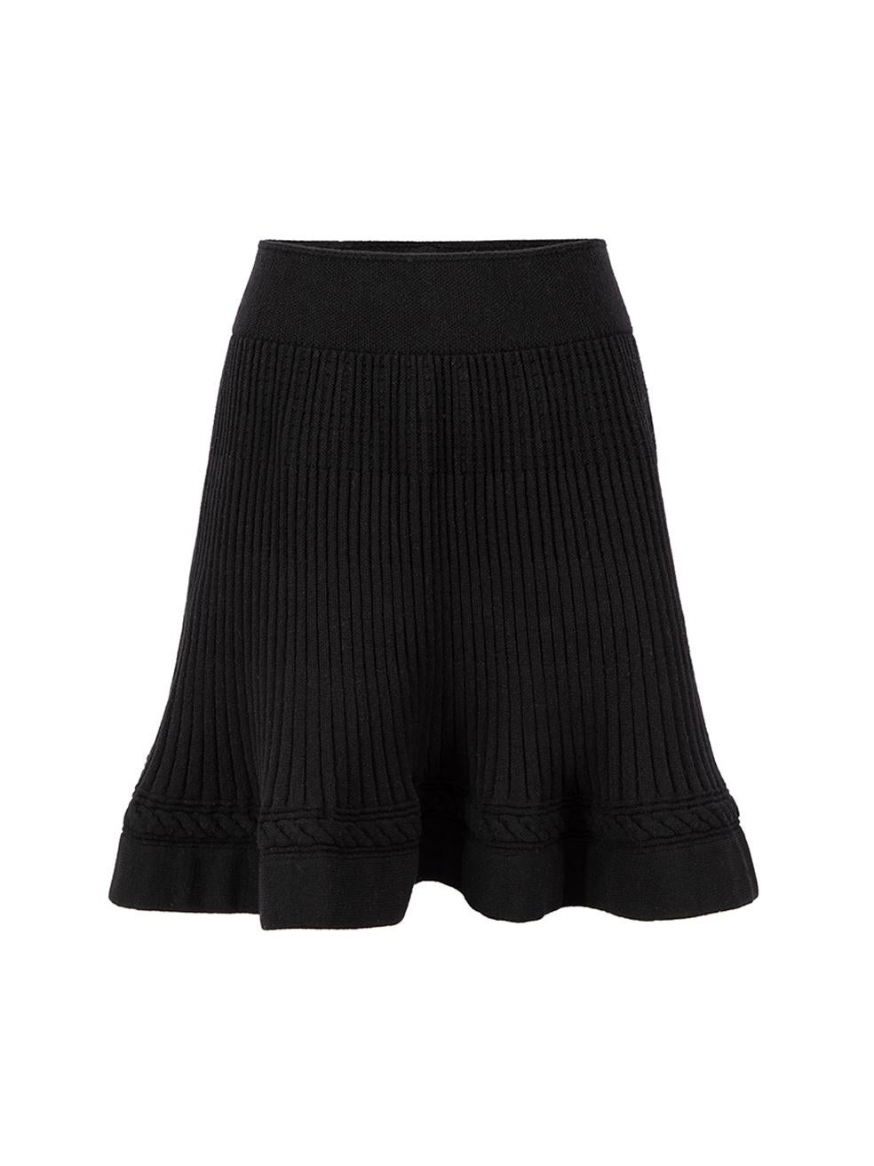 Alaïa Black Wool Knit Circle Skirt Size XS In Good Condition In London, GB