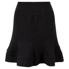 Alaïa Black Wool Knit Circle Skirt Size XS