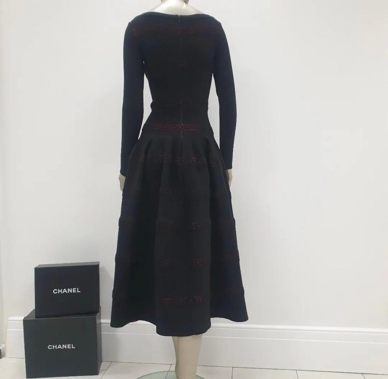 Alaia Black Wool Long Dress 1